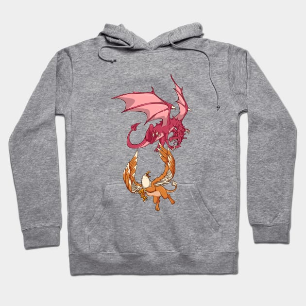 Animals of mythology - dragon vs gryphon Hoodie by Modern Medieval Design